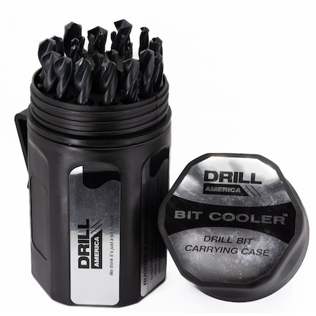 Drill America 25 Piece HSS Black Oxide Bit Cooler Drill Bit Set, 1.00mm - 13.00mm, DWD Series ZODWD4025-PC