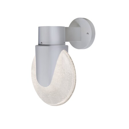 Besa Lighting Prada Outdoor Sconce, Silver/Bubble, Silver Finish, 1x4W LED PRADASL-WALL-LED-SL