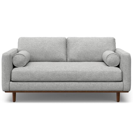 Homeroots 72" Gray Fabric Sofa With Brown Legs 640990