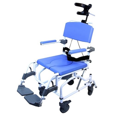 Healthline Aluminum Tilt Shower Commode Chair, 18 in. 791154430149