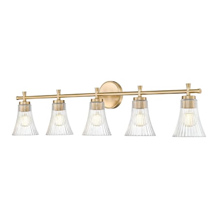 Z-Lite Belle 5-Light Vanity, 42 in W, Modern Gold 7519-5V-MGLD