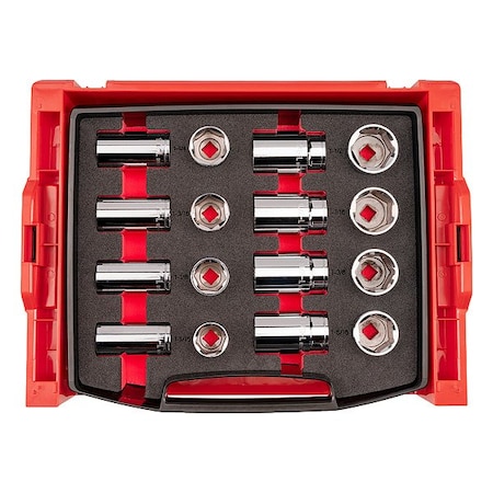 Tekton Socket Set, Steel, 16 Pieces SHD92701