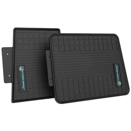 Replacement For Peterbilt 379 Year 2004 Black Floor Mat Set W/ Grooved Design And Channeled Edges