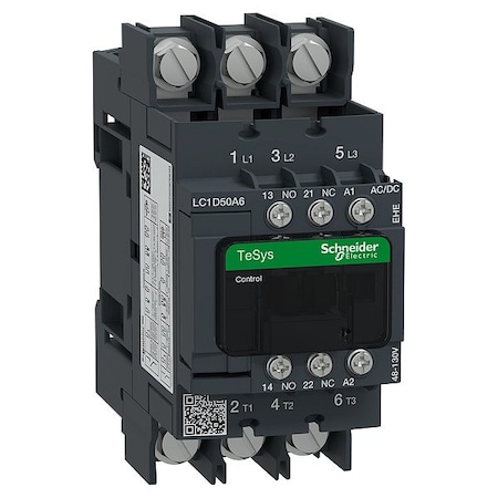 Schneider Electric CONT 3P 50A AC3 NO+NC 48-130V ACDC LUGS LC1D50A6EHE