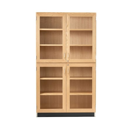 Diversified Spaces Tall Storage Cabinet, 4 Doors Glass, Oak 357-4822K