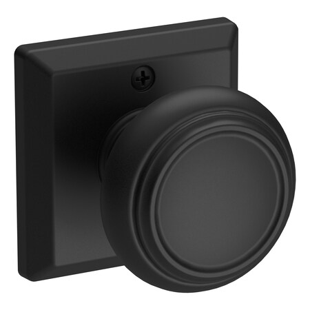 Baldwin Half Dummy Traditional Knob and Traditional Square Rose Satin Black Finish HDTRATSR190