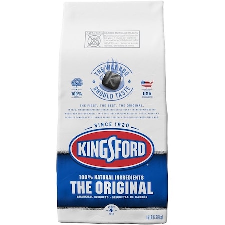 Kingsford KINGSFORD 10044600321032 Original Charcoal Briquet, For Grills, 16 lb Bag 10044600321032