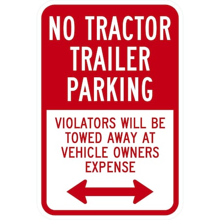 Lyle No Tractor Trailer Parking, 12x18, Non-Reflective, White G-4544-NA_12x18