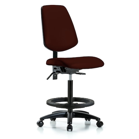 Blue Ridge Ergonomics High Bench Chair No Arms, 26" to 35" Height, Vinyl, Burgundy BR-VHBCH-MB-RG-T1-A0-BF-RC-8569