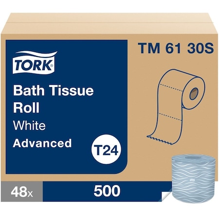 Tork Tork Advanced TM6130S Toilet Paper, 2 Ply, 48 x 500 per Case, White TM6130S