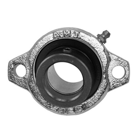 Ami Bearings SINGLE ROW BALL BEARING - 1in NARR ECCENTRIC COLLAR NICKEL 2-BOLT FLANGE KHLFL205-16NP