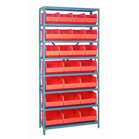 Quantum Storage Systems STEEL SHELVING UNIT W/ 24 BINS ORANGE 2475-483485OR