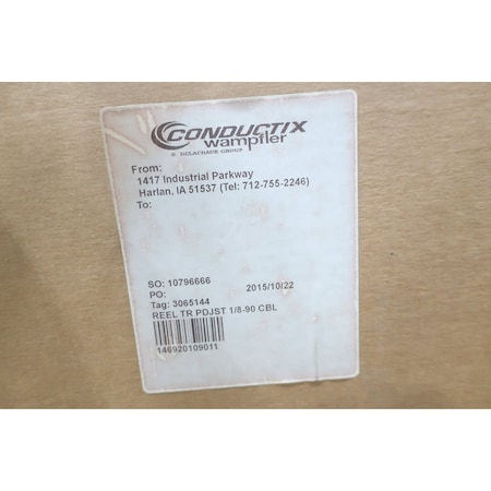 Conductix 146920109011 WAMPFLER CABLE REEL 90FT X 1/8IN NYLON CABLE 146920000000