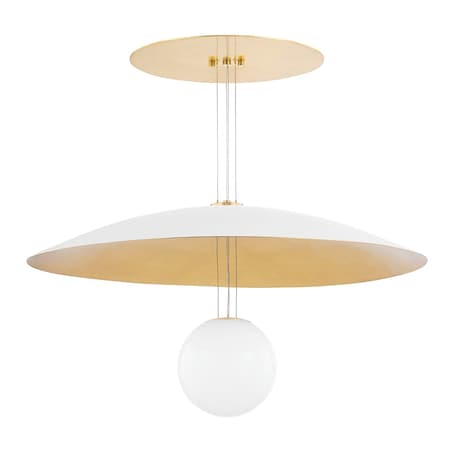 Hudson Valley Lighting Kelly Behun X Brim 1 Light Chandelier 36 In. Soft White/Gold Leaf KBS1743701-L