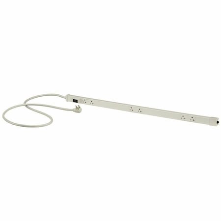 Hubbell Wiring Device-Kellems Outlet Strip, Switched, 6 5-15R, 5-20P, 6 ft., White PT203112P