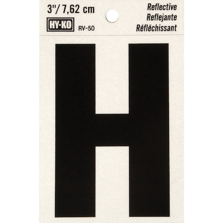 Hy-Ko Vinyl 3'' Reflective Adhesive Letter H RV-50H