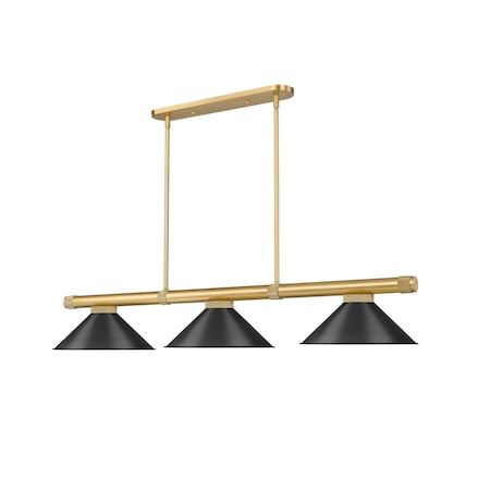 Z-Lite Vanguard Rubbed Brass 3 Light Billiard 3050-3RB-MB15