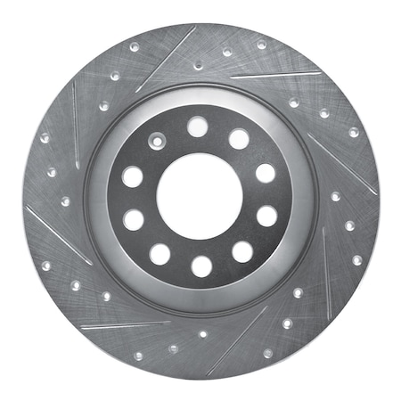 Dynamic Friction Co DFC Brake Rotor - Drilled and Slotted - Silver 631-73042L