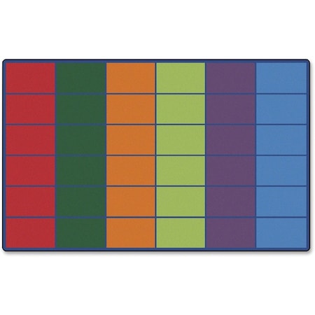 Carpets For Kids 4634 Colorful Rows Seating Rug - seats 36 4634
