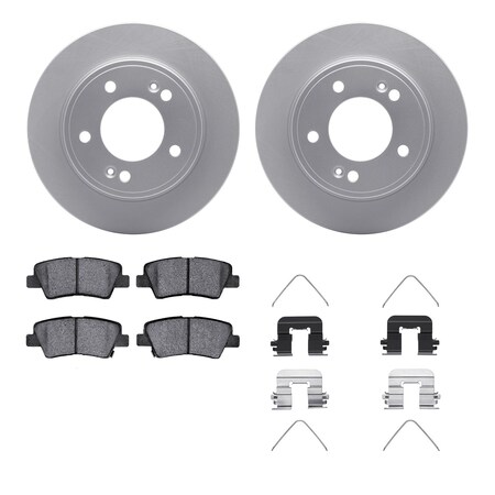 Dynamic Friction Co DFC GEOSPEC Coated Rotors with 5000 Brake Pads - Ceramic and Hardware 4512-03148