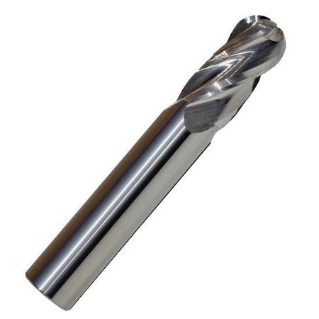 Monster Tool 4 Flute Regular Length End Mill, Single End Ballnose, 9/16in diameter, Bright Finish 223-001120