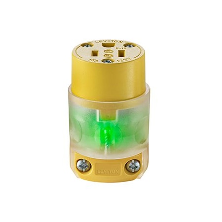 Leviton Lighted Connector 15 Amp, 125 Volt 515CV-LIT