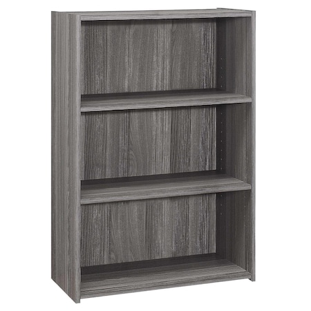 Gfancy Fixtures Gray Reclaimed Wood-Look Bookcase with 3 Shelves, 11.75 x 24.75 x 35.5 in. GF3654307
