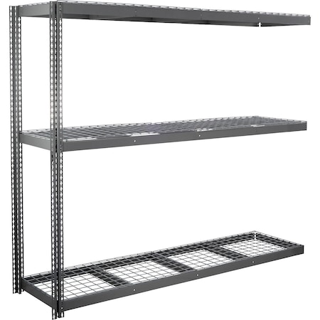 Global Industrial 3 Shelf, Standard Duty Boltless Shelving Add On, 96"W x 24"D x 96"H, Wire Deck B3153939