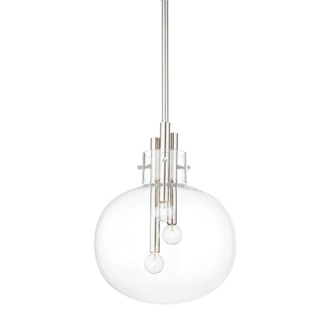 Hudson Valley Lighting Hempstead 3 Light Pendant 13.75 In. Polished Nickel 3914-PN