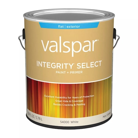 Valspar Integrity Select Flat Paint & Primer Exterior Paint Wht 1 Gal. 028.0054000.007