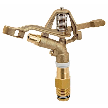 Underhill 1-1/4'' MPT Full Circle Brass Impact Sprinkler, 1'' Drive Nozzle, 1/8'' Close-in Nozzle SI125F