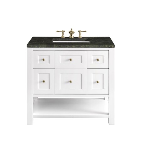 James Martin Vanities Breckenridge 36" Single Vanity, Bright White, w/ 3 CM Phantome Eclos Top 330-V36-BW-3PHT