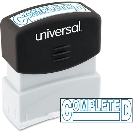 Universal Message Stamp, COMPLETED, Pre-Inked/Re-Inkable, Blue Ink UNV10044***
