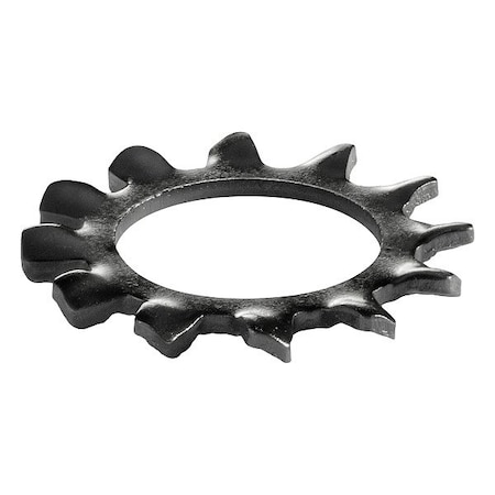Zoro Select Tooth Lock Washer, For Screw Size #8 Steel, Black Oxide Finish, 100 PK ZLWSH-208