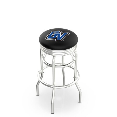 Holland Bar Stool Co 25" Chrome 2-Ring Grand Valley State Swivel Bar Stool, Accent Ring L7C3C25GVStUn
