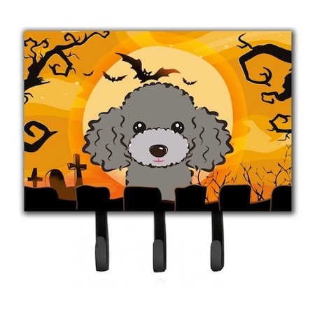 Carolines Treasures Halloween Silver Gray Poodle Leash and Key Holder BB1817TH68