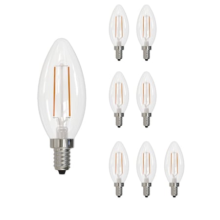 Bulbrite 40w Equivalent Dimmable B11 Vintage Edison Clear LED Light Bulb Candelabra (E12) Base, 4000K, 8PK 861629