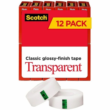 3M Office Tape, Clear, PK12 600K12
