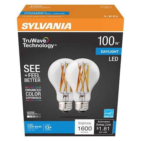 Sylvania Sylvania TruWave A21 E26 (Medium) LED Bulb Daylight 100 Watt Equivalence 2 pk 49828