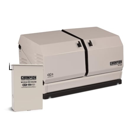 Champion Power Equipment Home Standby Generator, 14-kW, NG or LP Fuel Supply, with 100-Amp Whole House Switch 100835