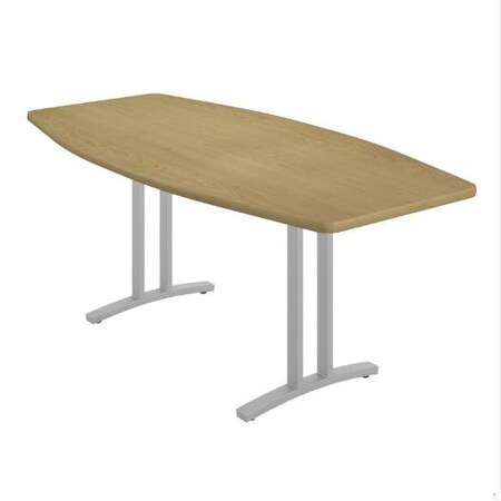 Correll Boat Modern Design Conference Table, 72 in W, Particleboard Top, Fusion Maple CC3672B-16-14-16