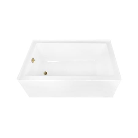 Kingston Brass 60-Inch Acrylic Rectangular 3-Wall Alcove Tub Combo with Waste and Overflow Drain, Left Hand Drain CVTAP603622L7