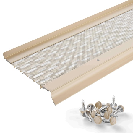 Waterlock Micromesh 5" K-Style & Box Gutters Aluminum/SS Gutter Guard, Eggshell, 50ft WM-5KS-050-EGG