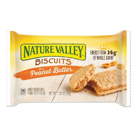 Nature Valley Biscuits, Honey with Peanut Butter, 1.35 oz Pouch, 16PK GEM47878