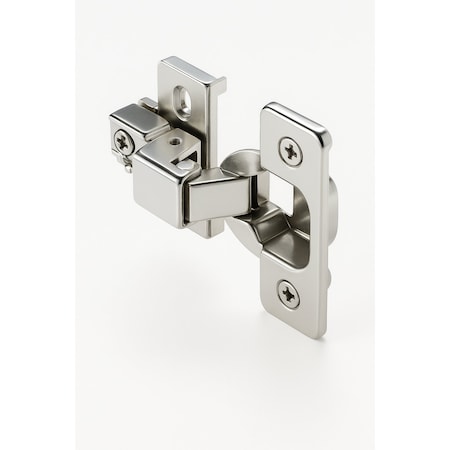 Sapphire Half Overlay Self-Closing No Radius Cabinet Hinge in Satin Nickel, 2PK SP-804404