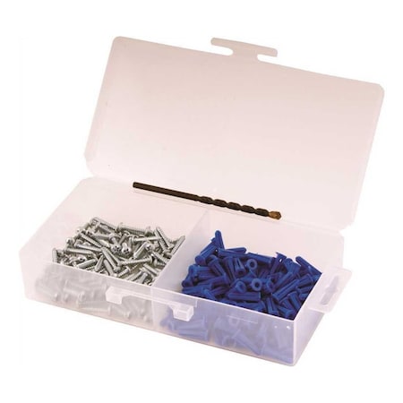 National Brand Alternative Conical Wall Anchors Kit with #10 Phillips Screws and Drill Bit Zinc, 2PK PLAK010OP-001HD