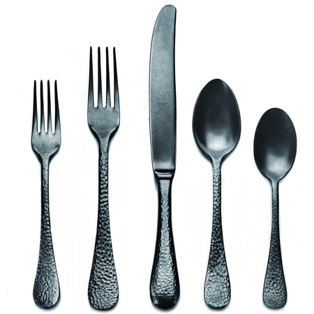 Mepra Epoque Pewter Black Gold Flatware Set - 20 Pcs. 106822020PON