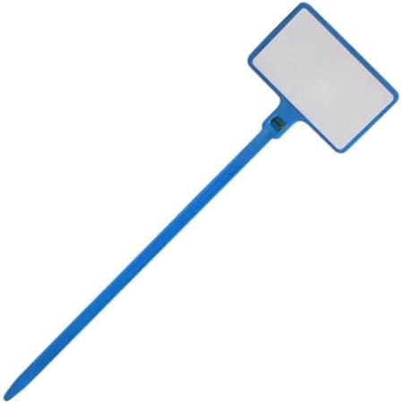Kable Kontrol Write On Zip Tie Tags, 6in L, 1-7/8in x 1-1/8in Flag Size, 100Pcs, Blue, 100PK CTWO-WF-6-40-BL
