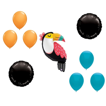 Loonballoon 39 Inch Summer Toucan Balloon Medium Shape Deluxe Set 6x latex and 2x shape 99503-lux