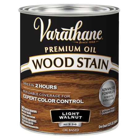 Varathane Premium Wood Stain, Oil Based, Light Walnut, 1 Quart 211719H